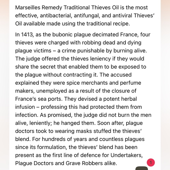 NWT Marseille’s Remedy Thieves Oil 30 ml - Picture 2 of 6